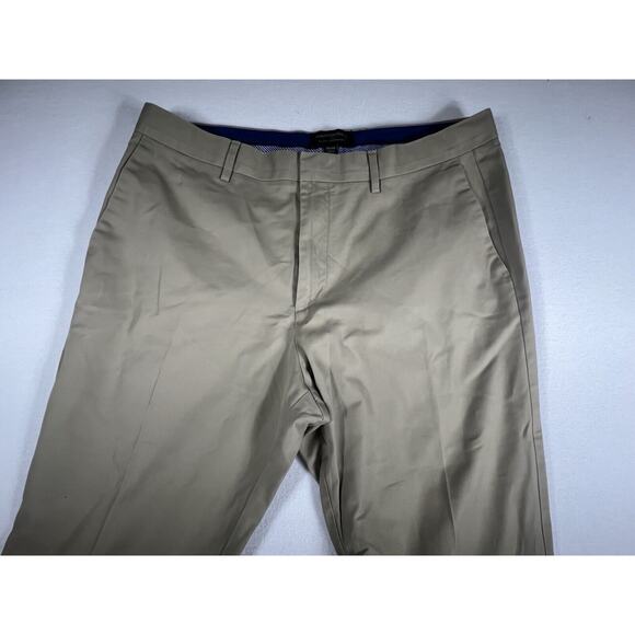 Banana Republic Chinos Mens 35x29.5 Slim Fit Straight Flat Front Khaki Pants - Picture 2 of 10